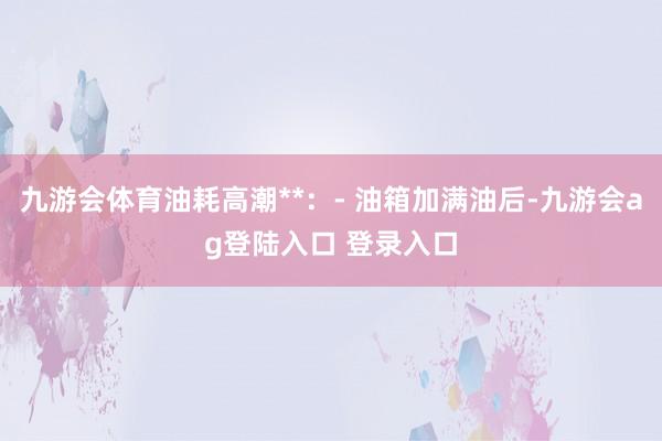 九游会体育油耗高潮**：- 油箱加满油后-九游会ag登陆入口 登录入口